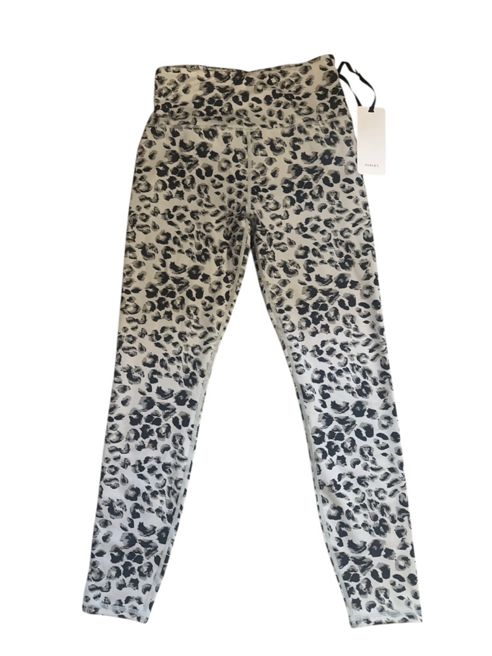 Varley Leopard Print High-Waist Leggings in Gray and Black